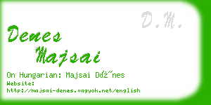 denes majsai business card